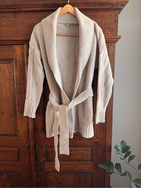 Madewell Shawl Collar Wrap Knit Open Cardigan Sweater Merino Wool